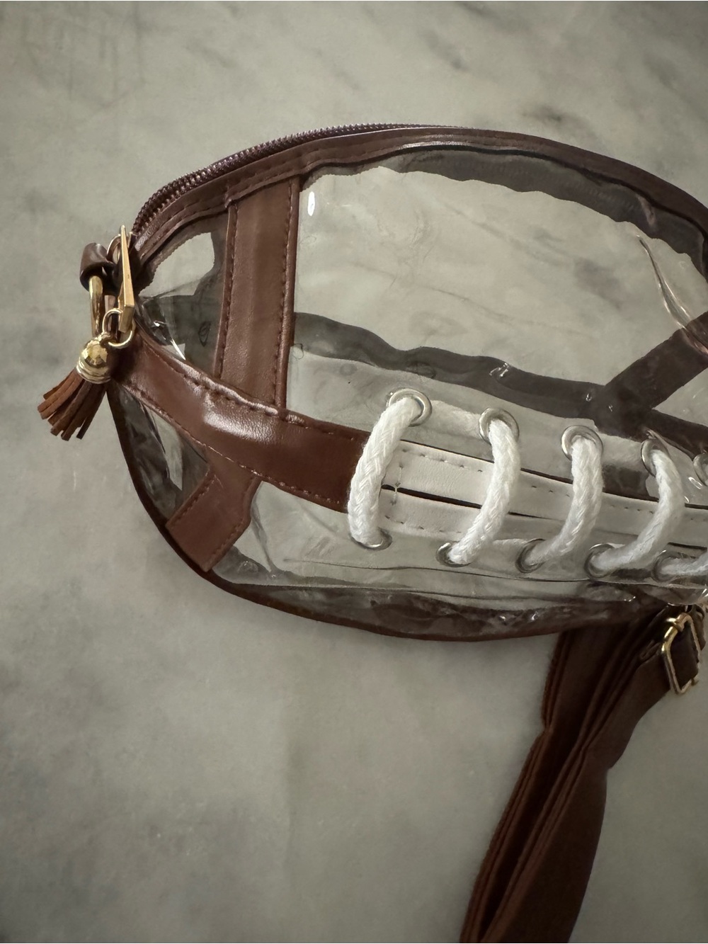 Clear Football Crossbody Bag - Picture 2 of 4